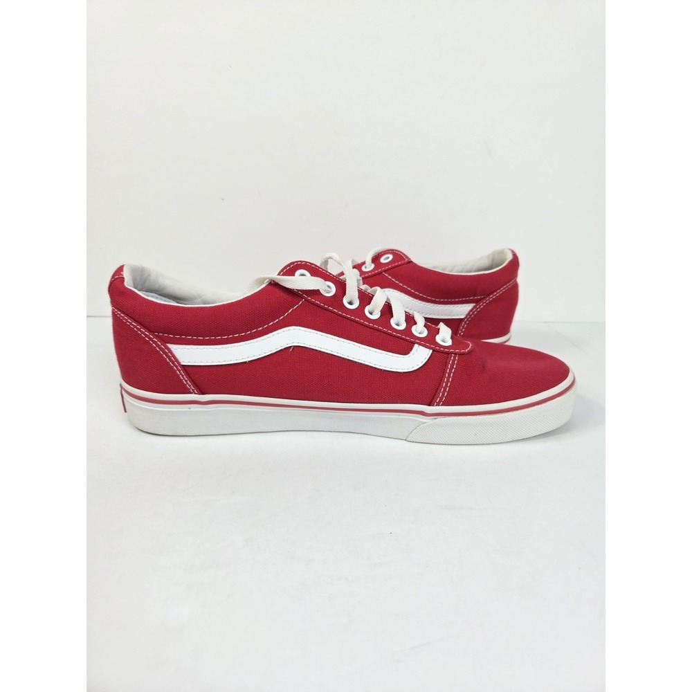 Vtg Y2k VANS Old Skool Red/White Low Top Lace-Up Casual Solid Sneakers Men 10 - Picture 6 of 9
